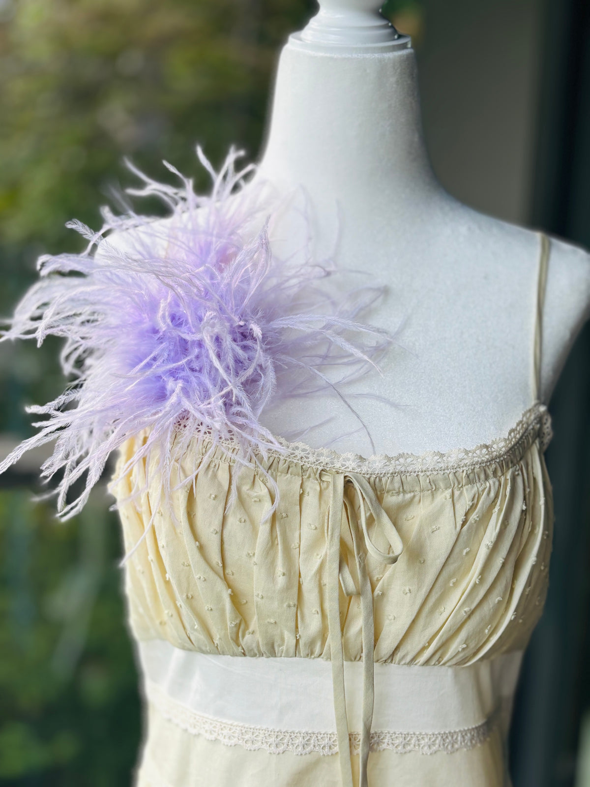Dietrich Petite Lavender Ostrich Pin & Clip – Handmade