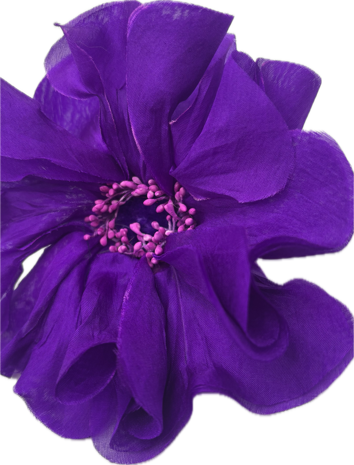 Dani Purple Silk Poppy Pin & Clip, 4.5"