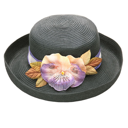 Burgundy & Pink Pansy Hat Sash