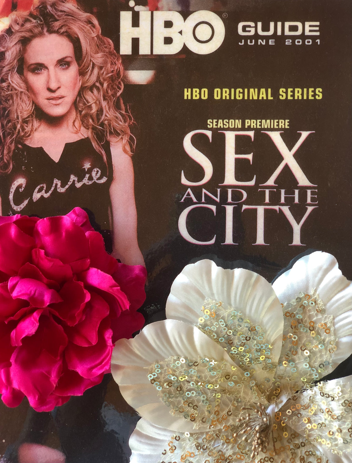 Black & Gold Sequin Hibiscus Brooch & Clip, 6" – No. 2