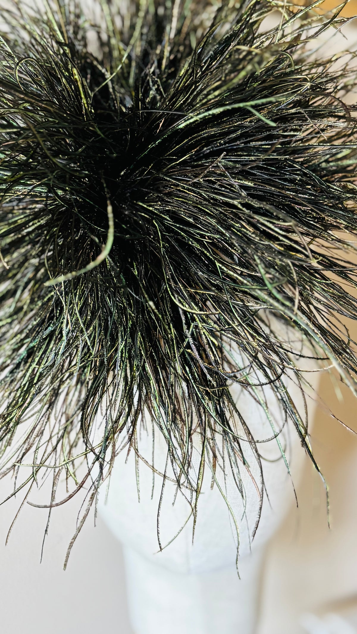 La Contessa Peacock Feather Fringe Brooch & Clip, 11–12"