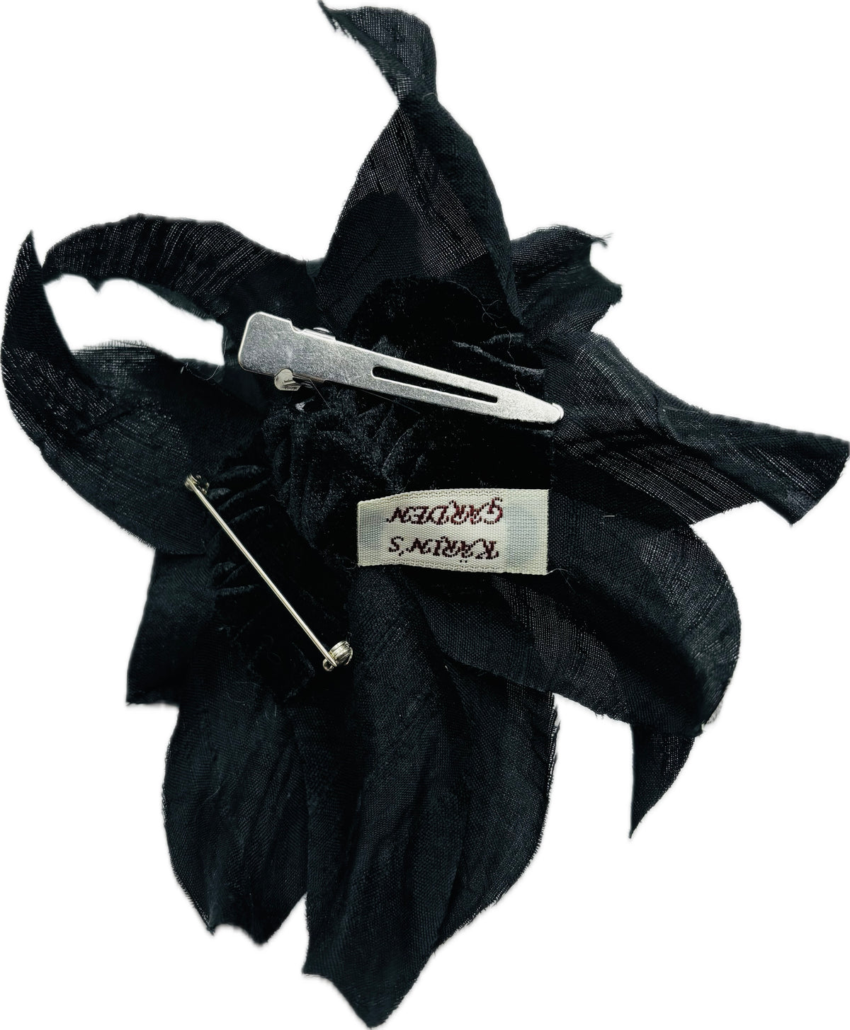 Black Silk Tropical Lily Brooch & Clip