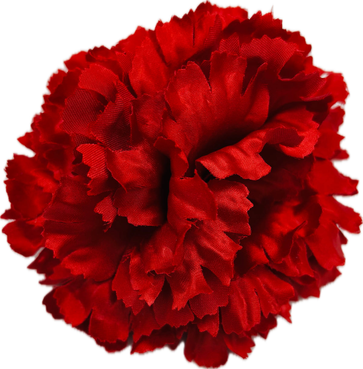 Bridgette Red Silk Satin Carnation Brooch & Clip, 3"