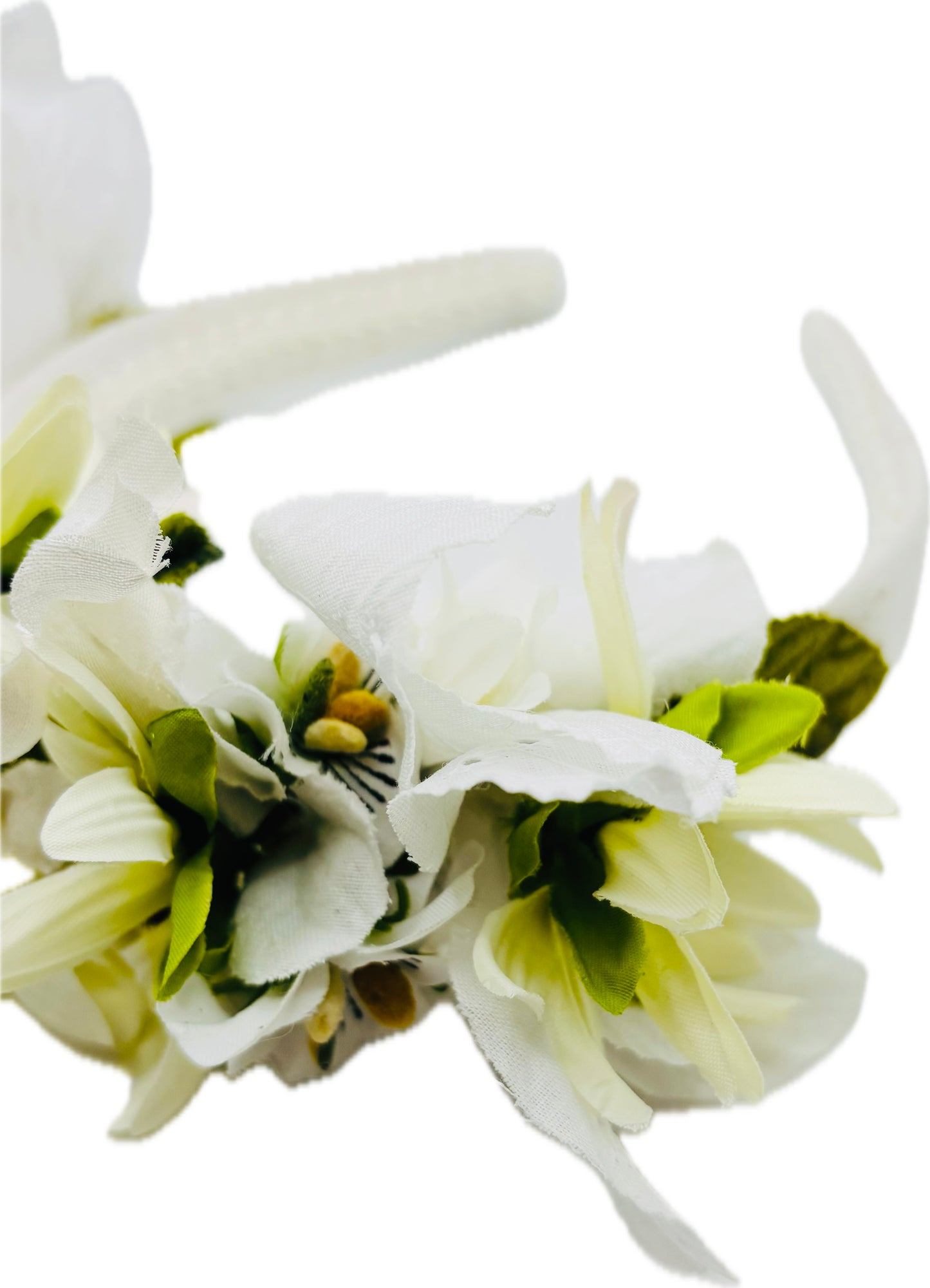Daisies Don't Tell One-of-a-Kind White Floral Headband, 1"