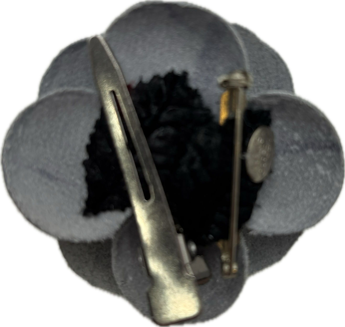 Susie White Patent Leather Camellia Clip, 2"