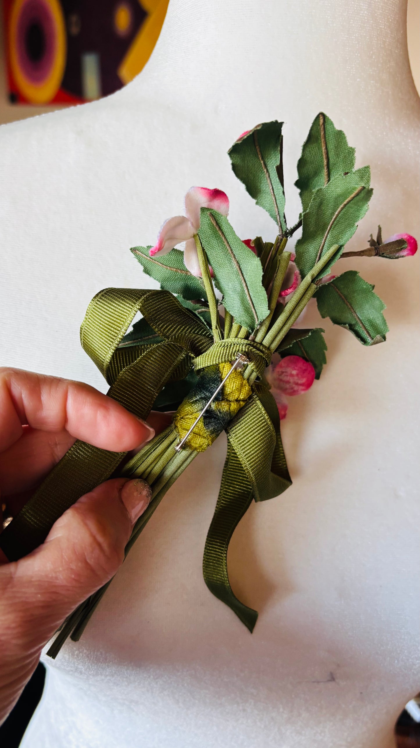 Karin’s Garden “Violet” Yellow Vintage Velvet Pansy Pin. Pin to lapel, hat, handbag, dress & more.