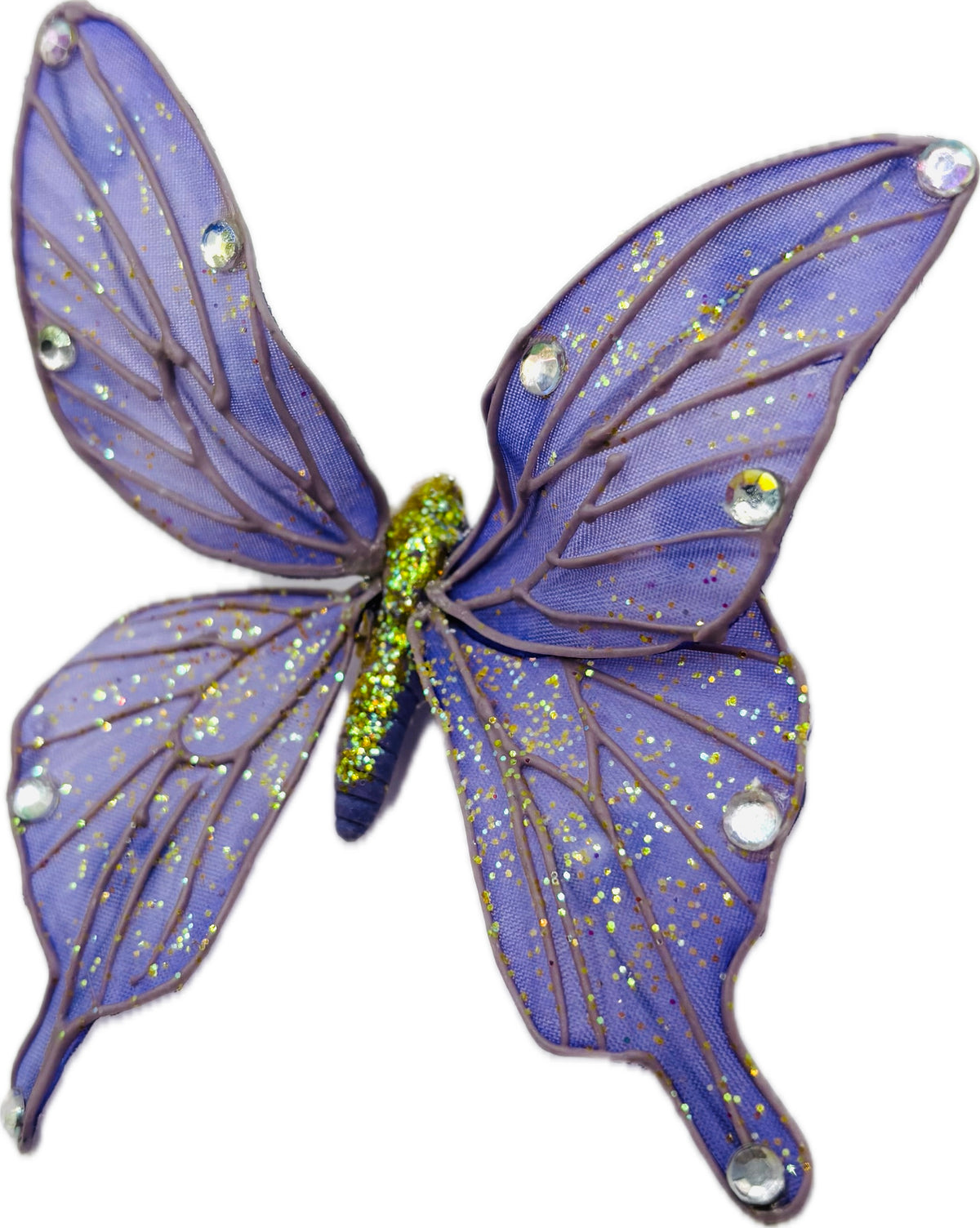 Vanessa Lavender Butterfly Clip, 3"