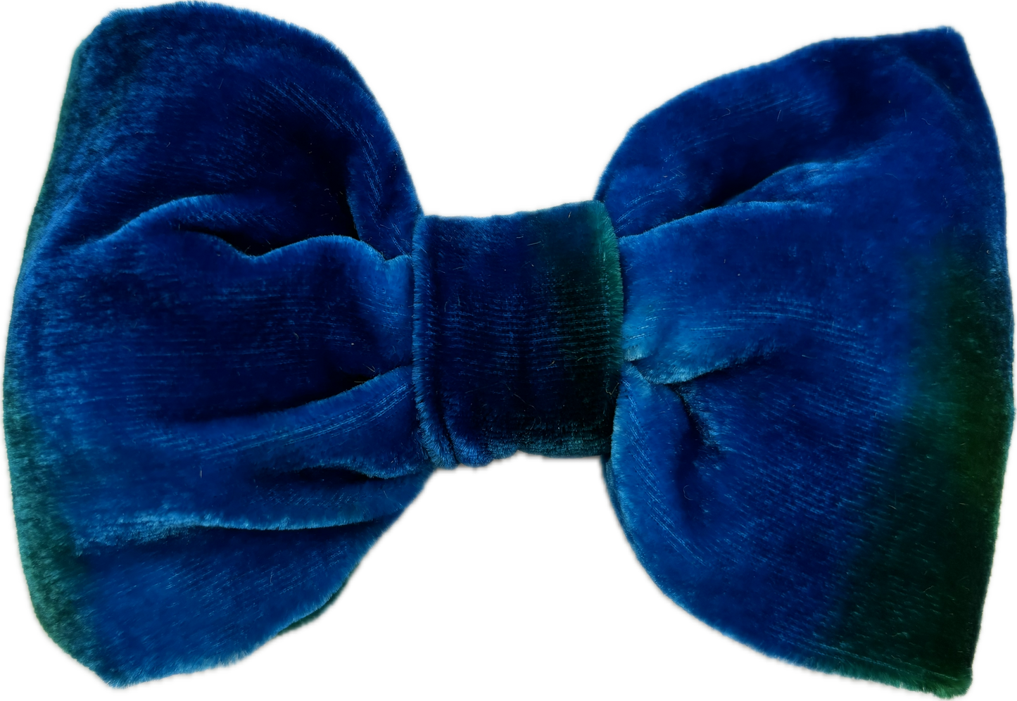 Royal Blue Velvet Silk Bow French Barrette, 5.5"