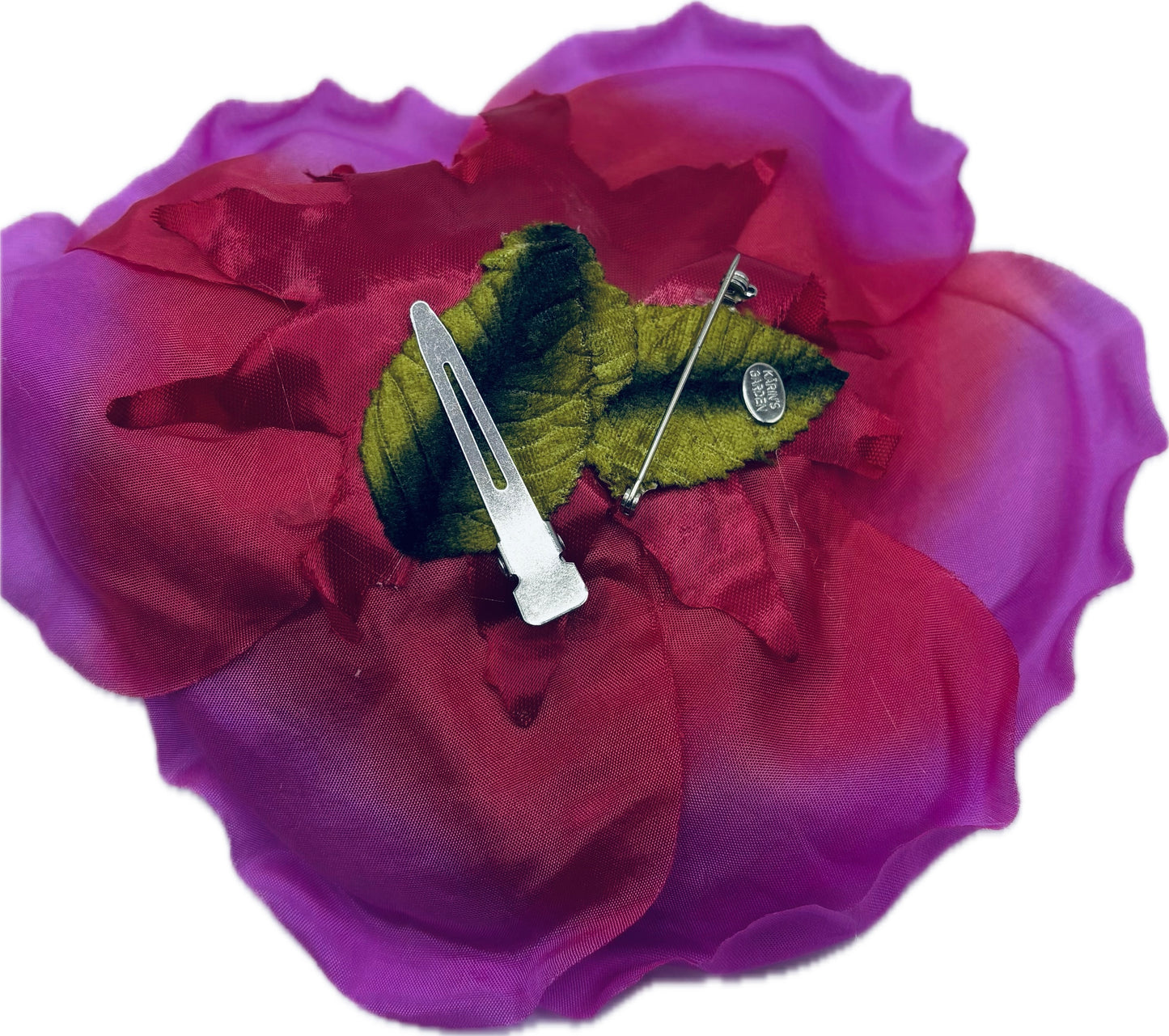 Valentina Navy Silk Blend Cabbage Rose Pin & Clip, 8"
