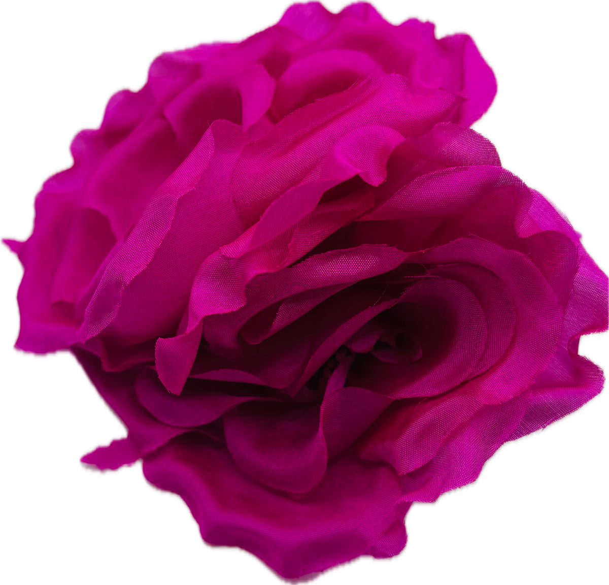 Bianca Fuchsia Silk Double Rose Brooch & Clip, 4.5"