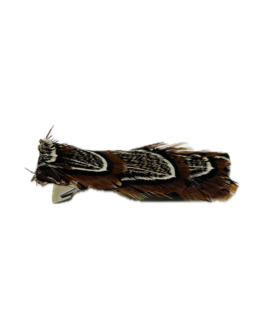 Giselle Brown & Ivory Feather Clip