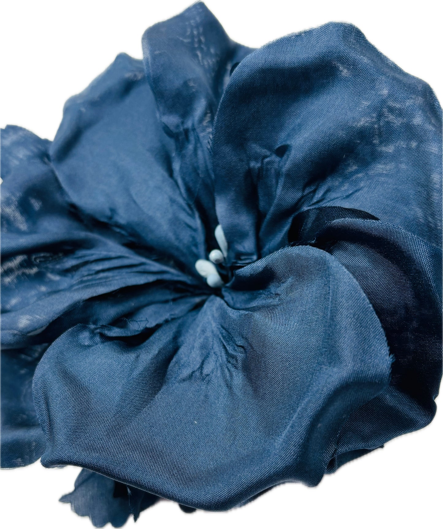 Karin's Garden 4" "Estelle" Navy Silk Blend Romantic Poppy Brooch Pin & Clip.