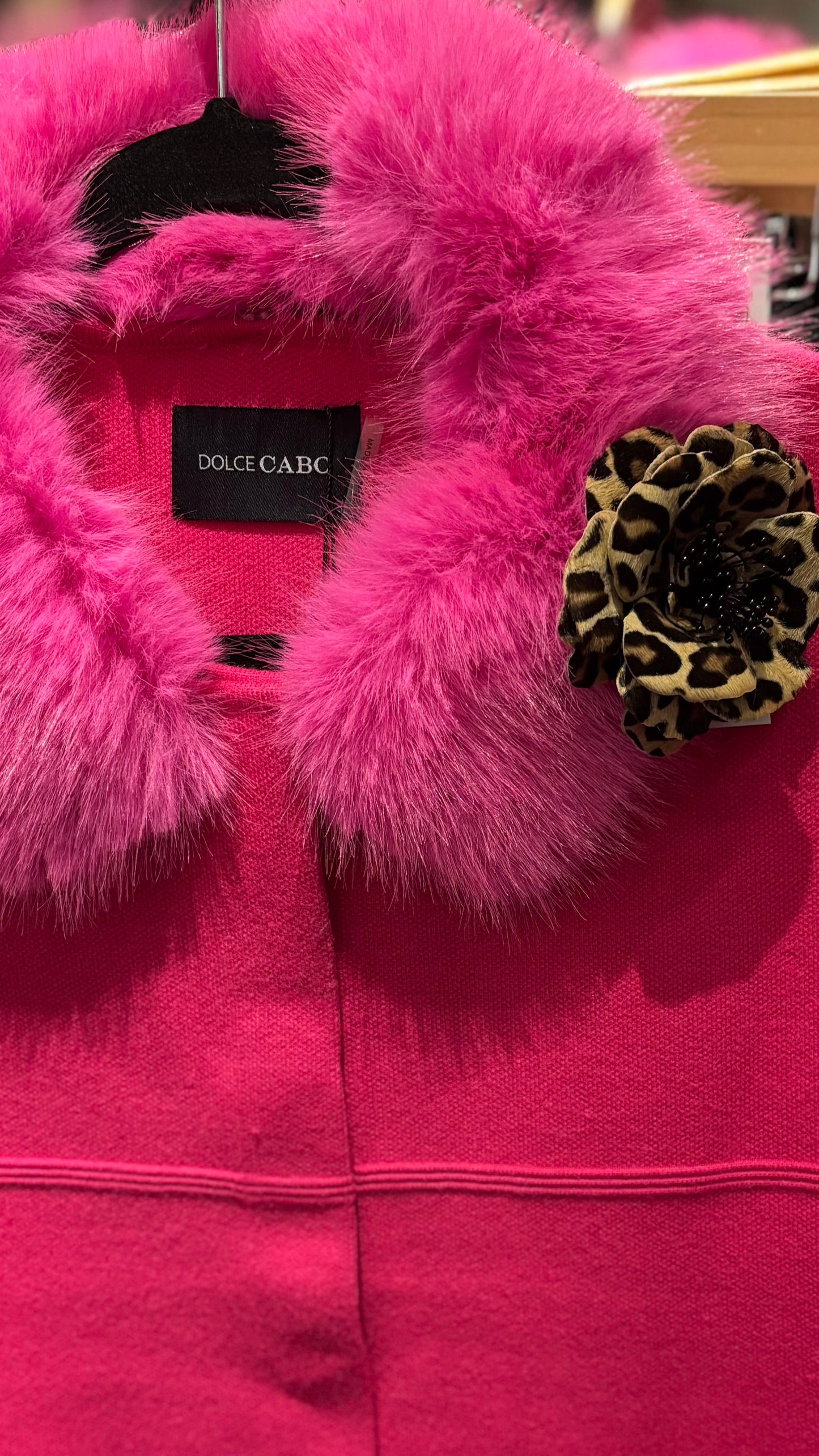 “Samantha” Real Leather Faux Leopard Print Rose Brooch & Clip. Made in the USA with Love