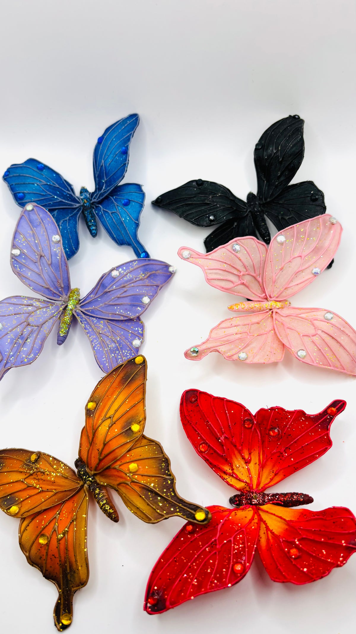 Vanessa Black Butterfly Clip with Bendable Wings, 3 1/2"