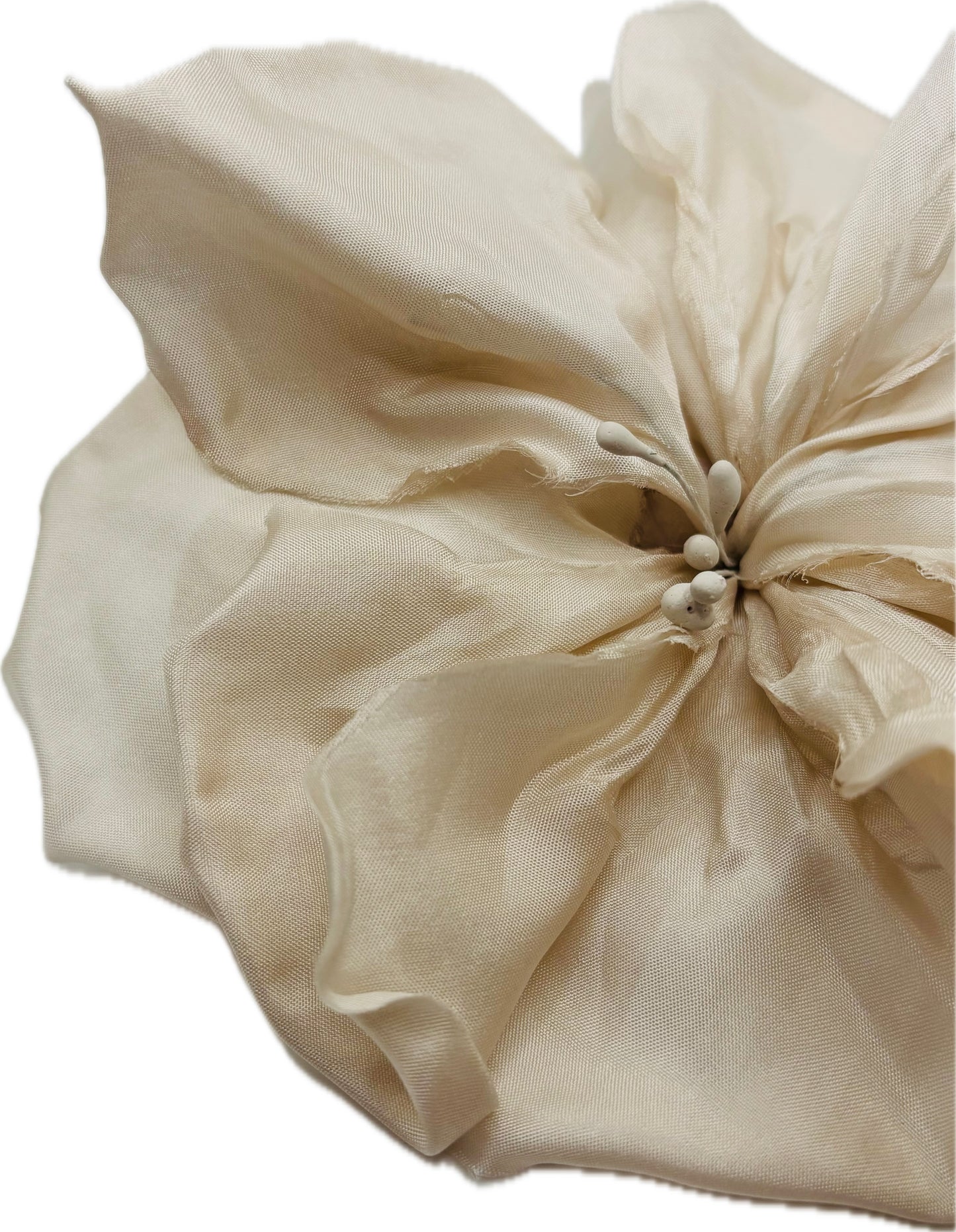 Estelle Ivory Silk Blend Poppy Pin & Clip, 4"