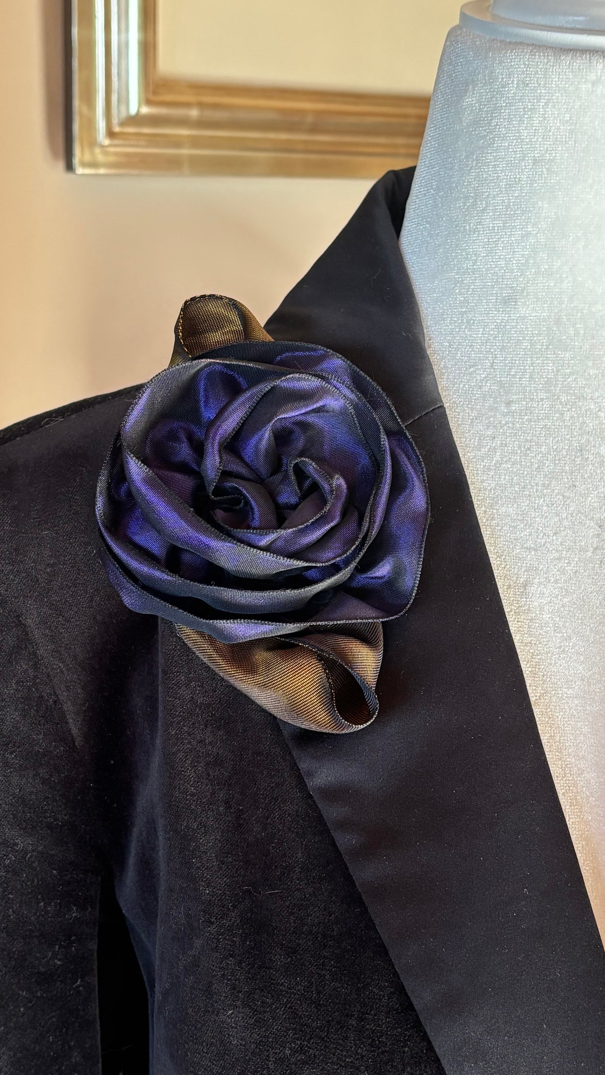 Rosette Purple Reshapeable Flower Pin & Clip, 3"