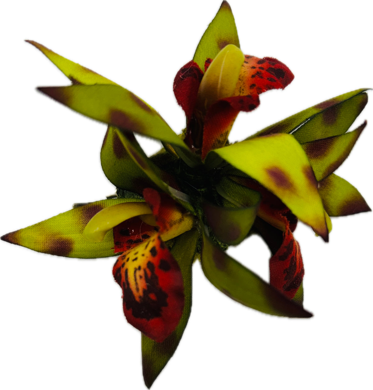 Isla Olive Green Mini Orchids Clip & Brooch