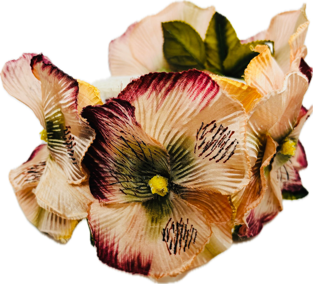Dakota Vintage Pansy & Velvet Leaves Headband, 1" – Handmade