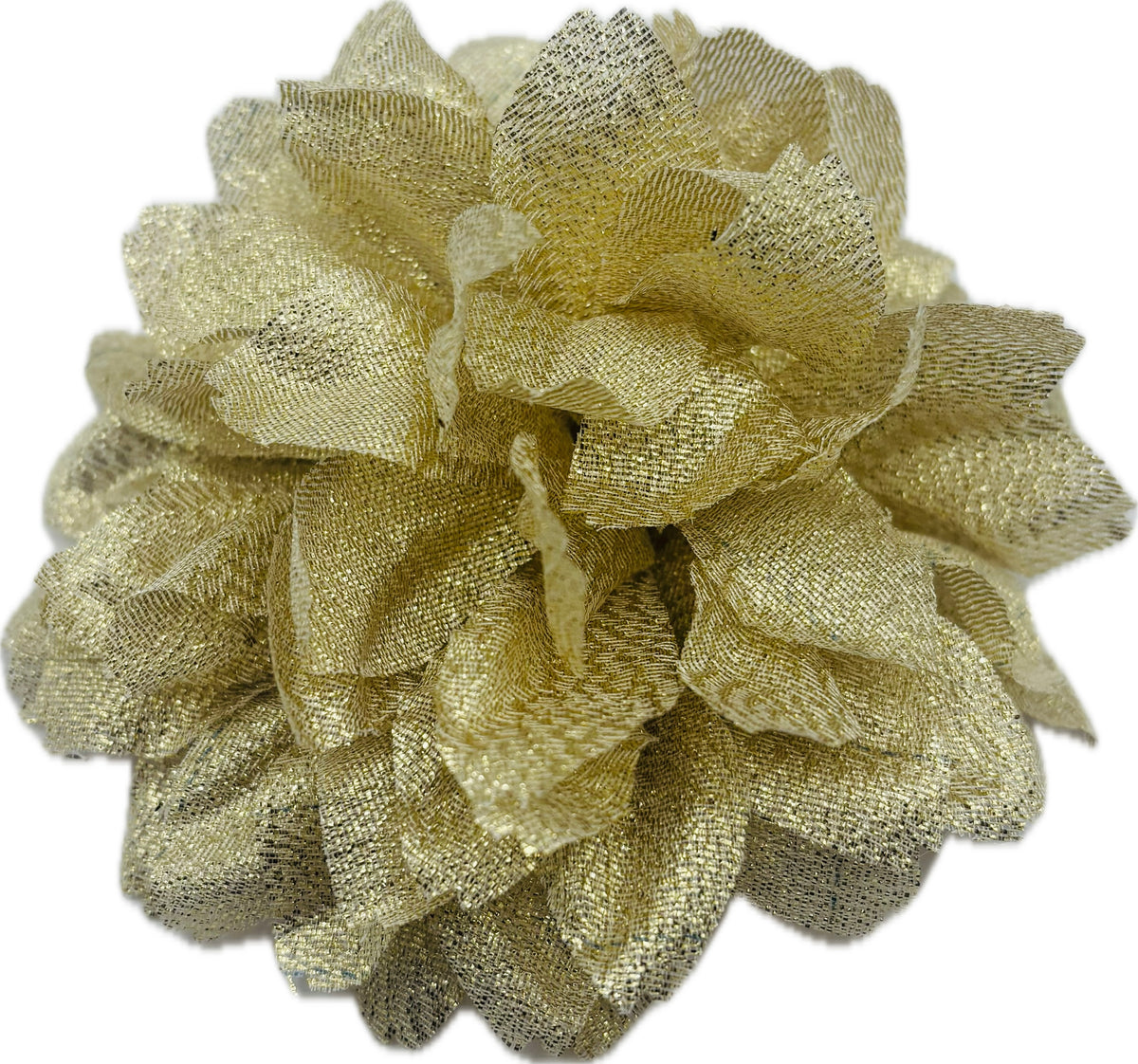 Gold Metallic Flower Pin & Clip, 3"