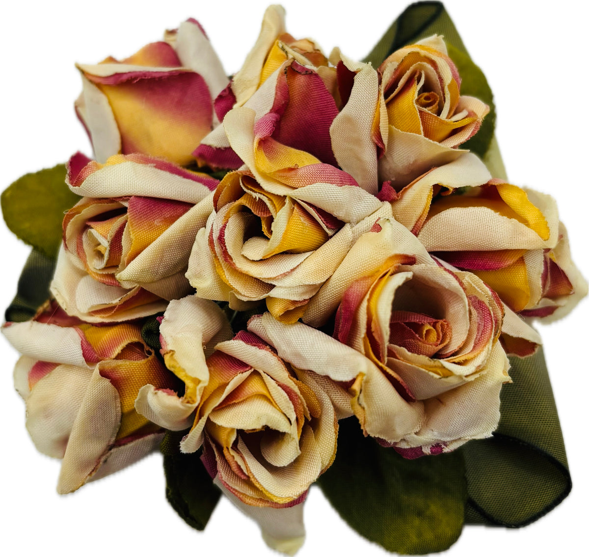 Mary Ellen Apricot Vintage Rosebuds Brooch & Clip, 4"