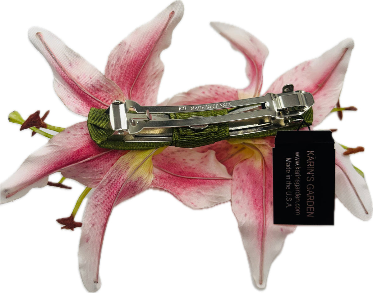 Martha Fuchsia Tiger Lily French Auto Barrette