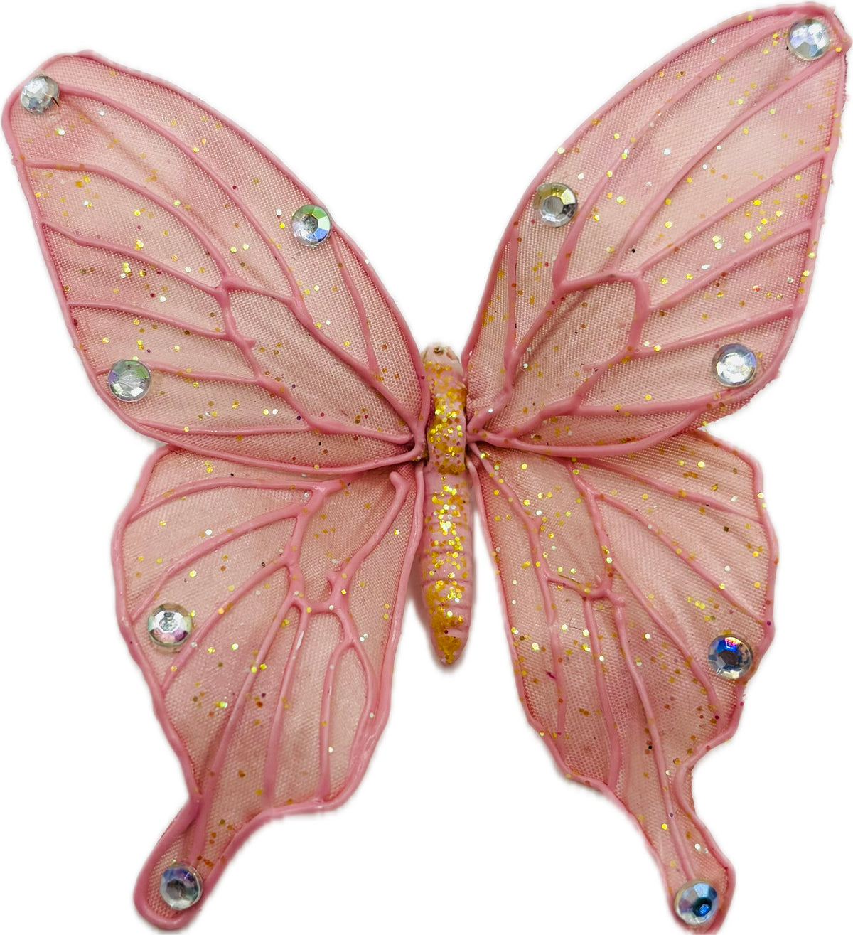Vanessa Pink Butterfly Clip, 3"
