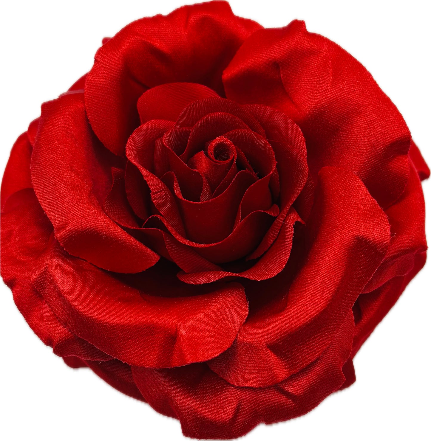 Seraphina Red Silk Satin Rose Pin & Clip, 5"