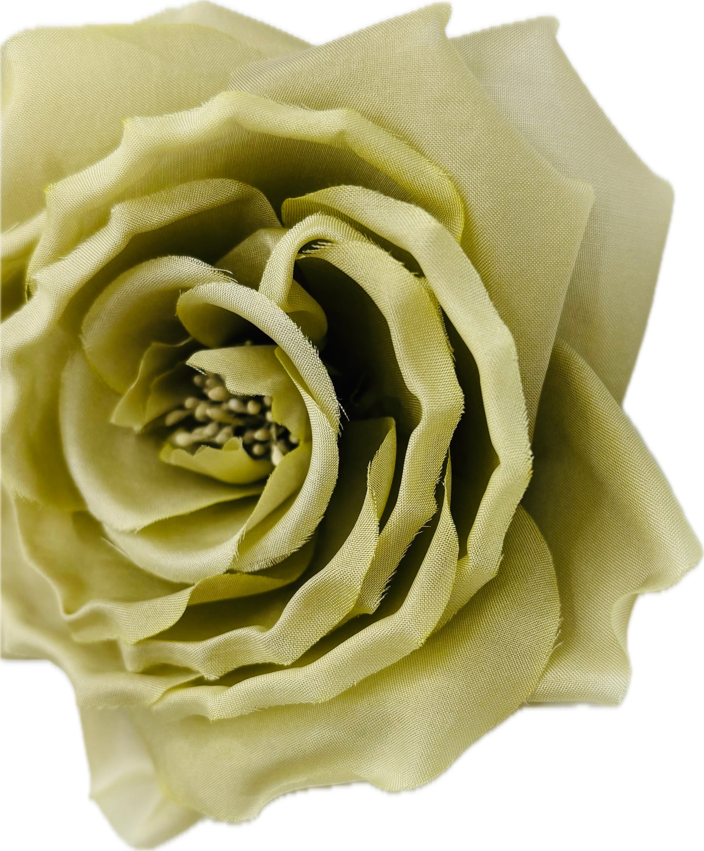 Lainey Pistachio Silk Cabbage Rose Pin & Clip, 4.5"