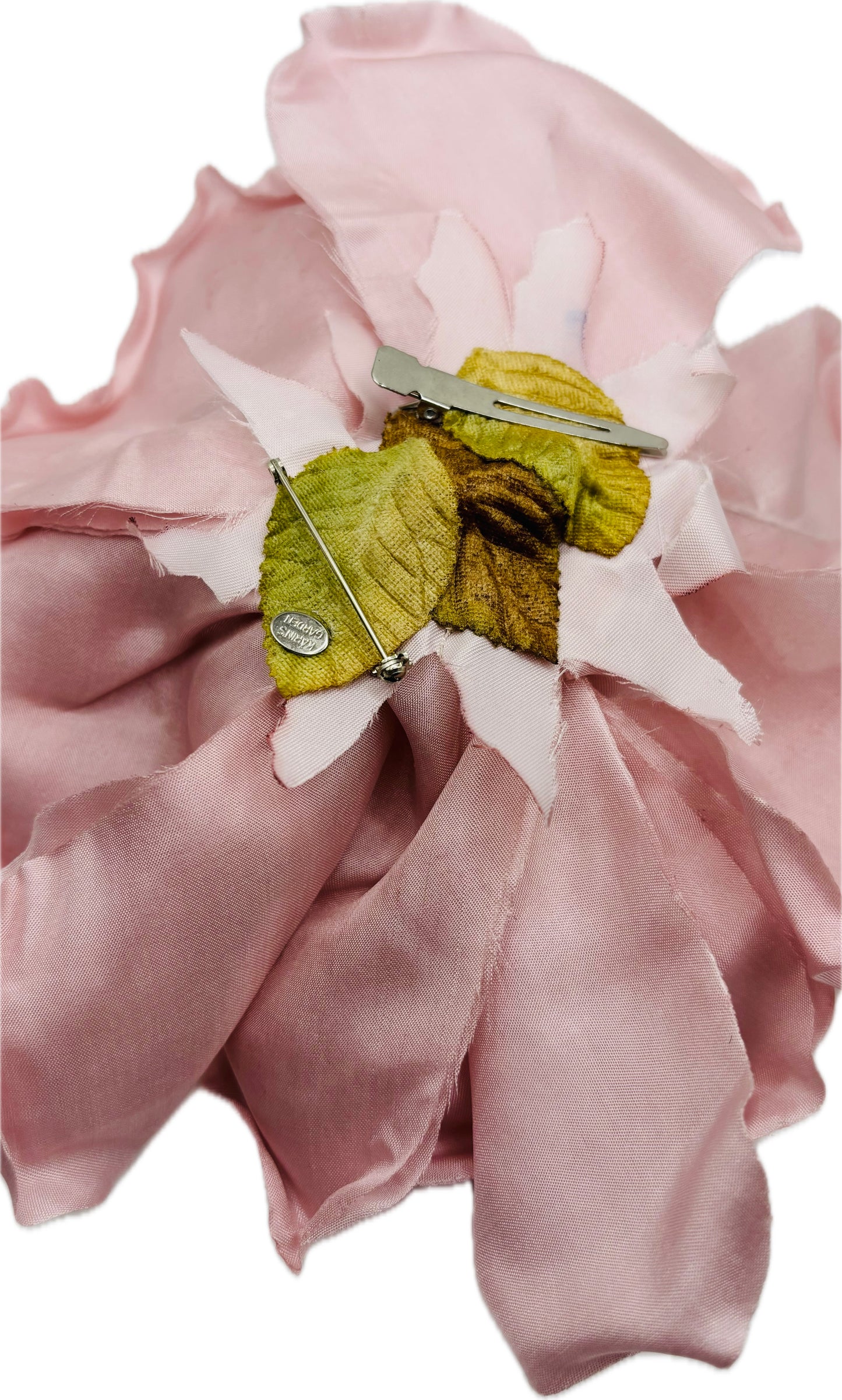 Valentina Pink Silk Blend Cabbage Rose Pin & Clip, 8"