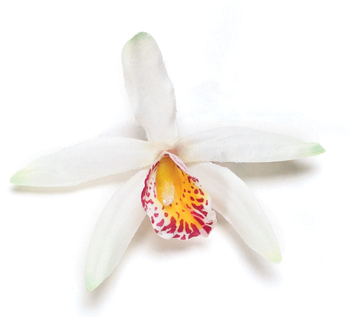 Paloma White Satin Mini Orchid Clip, 2"