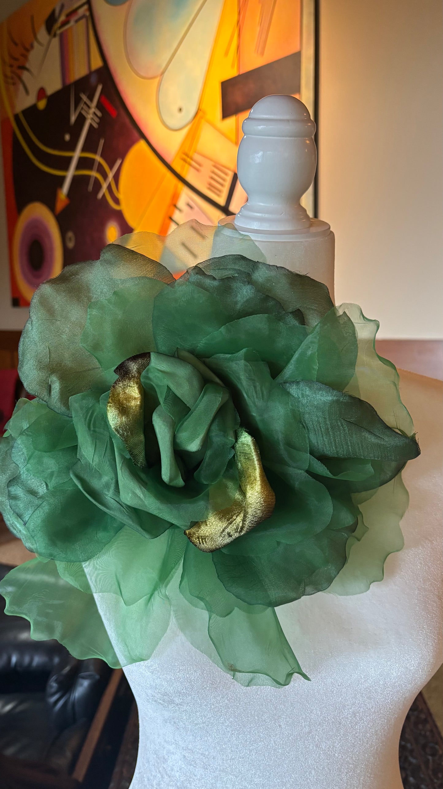 Karin's Garden 10" "Ariana" Purple Silk & Velvet Organza Rose Pin & Clip. A Statement Flower