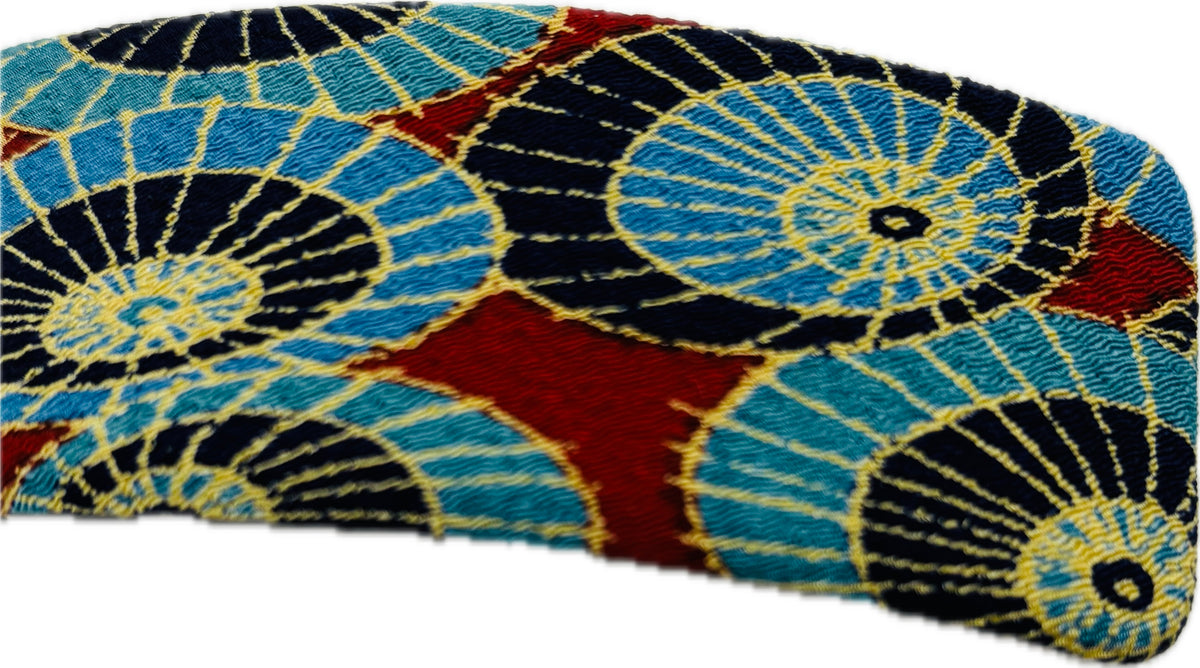 Kimono Teal & Red Japanese Fabric French Barrette, 4" – Handmade