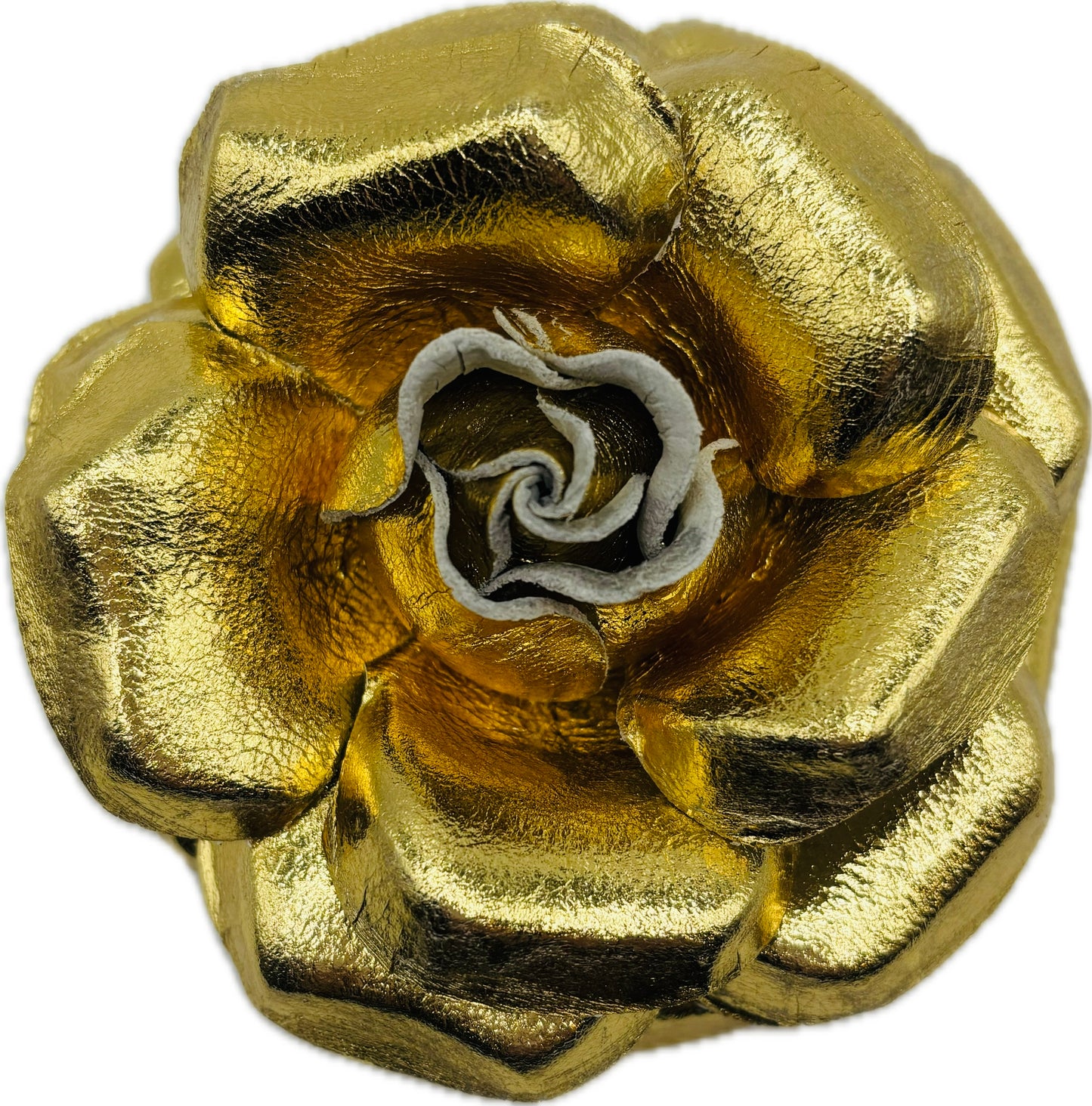 Collette Gold Metallic Leather Pin & Clip, 3"