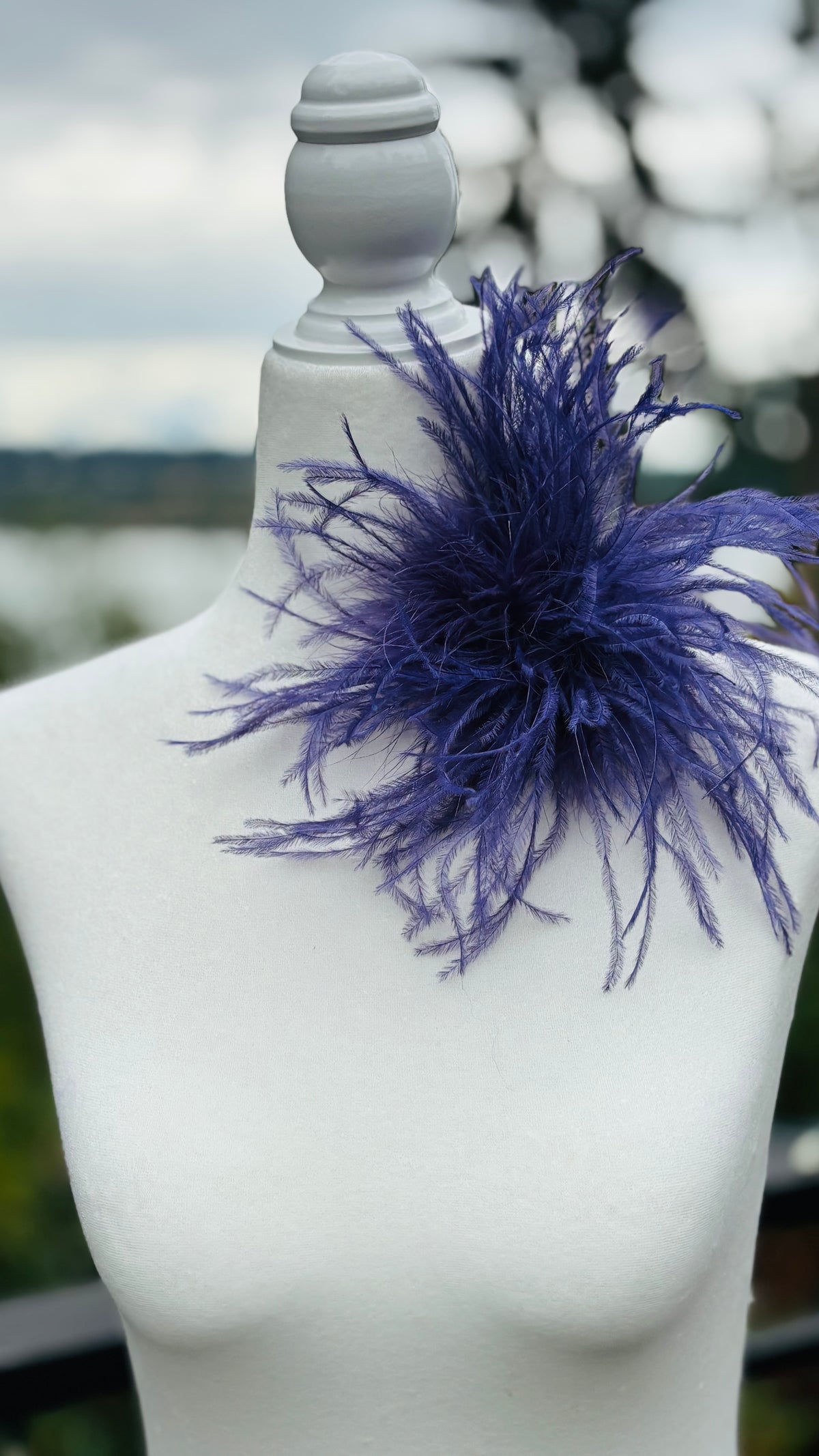 Dietrich Petite Amethyst Ostrich Pin & Clip – Handmade