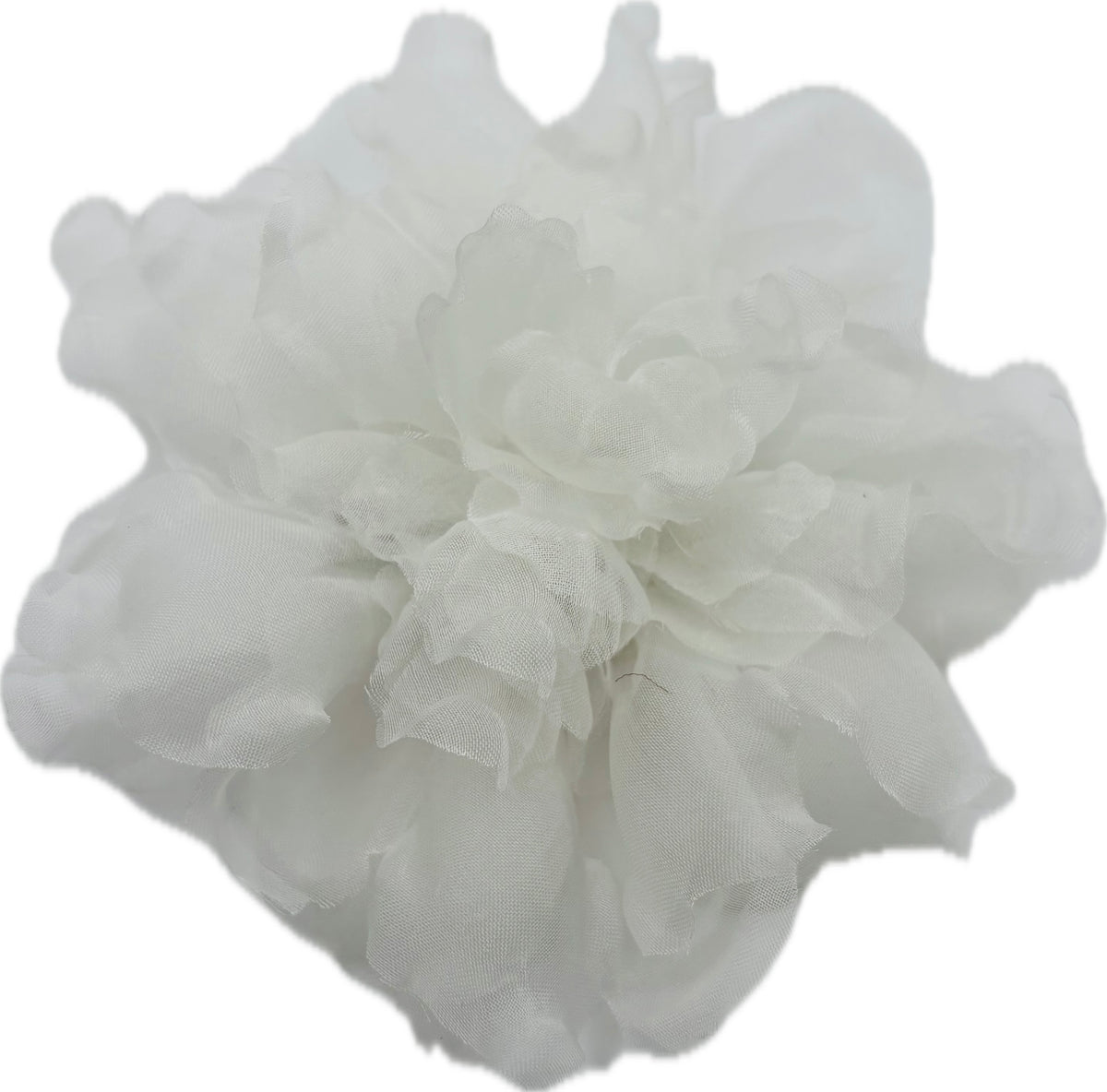 Harper White Silk Organza Gardenia Brooch & Clip, 4" – Handmade