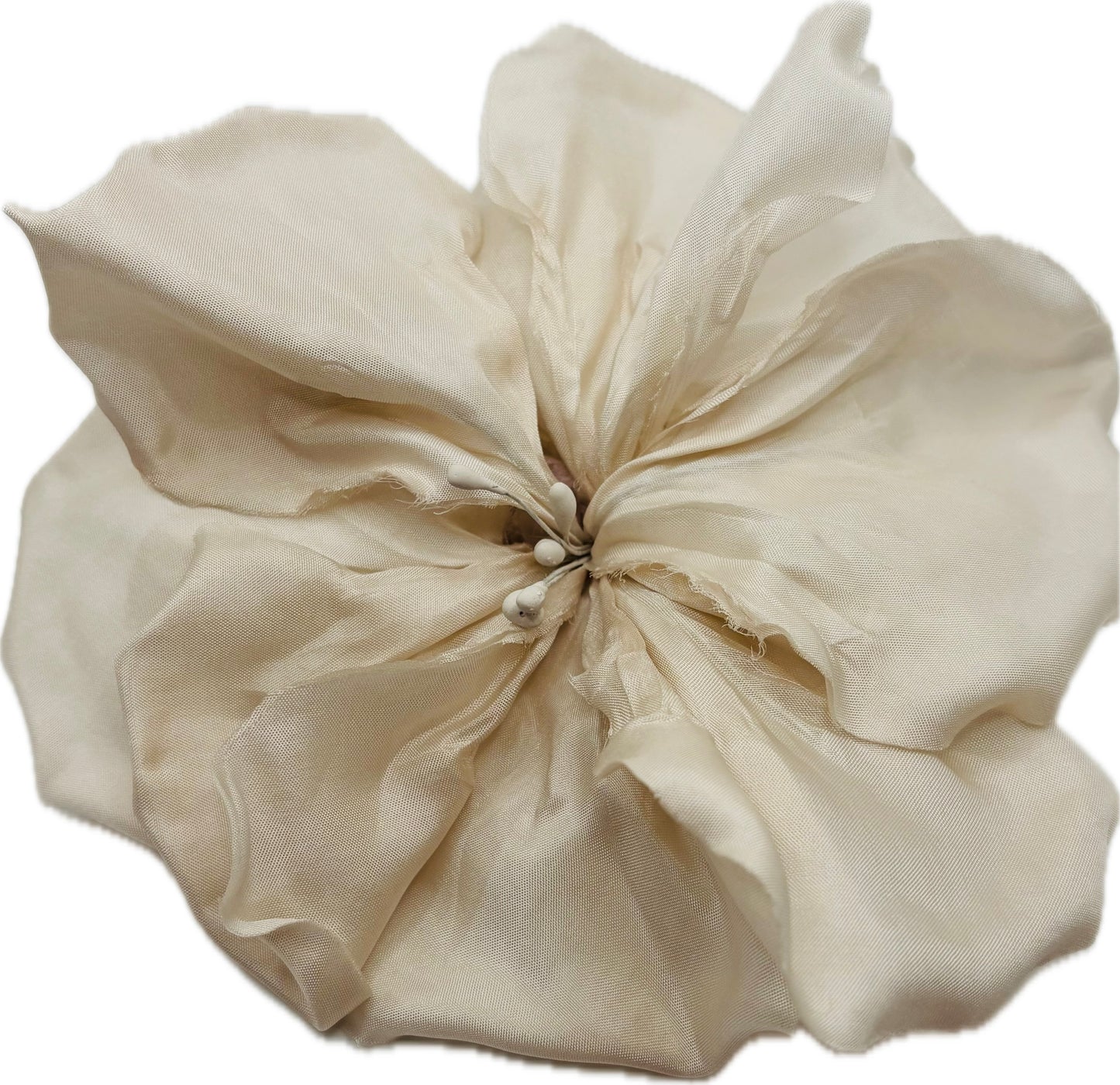 Estelle Ivory Silk Blend Poppy Pin & Clip, 4"