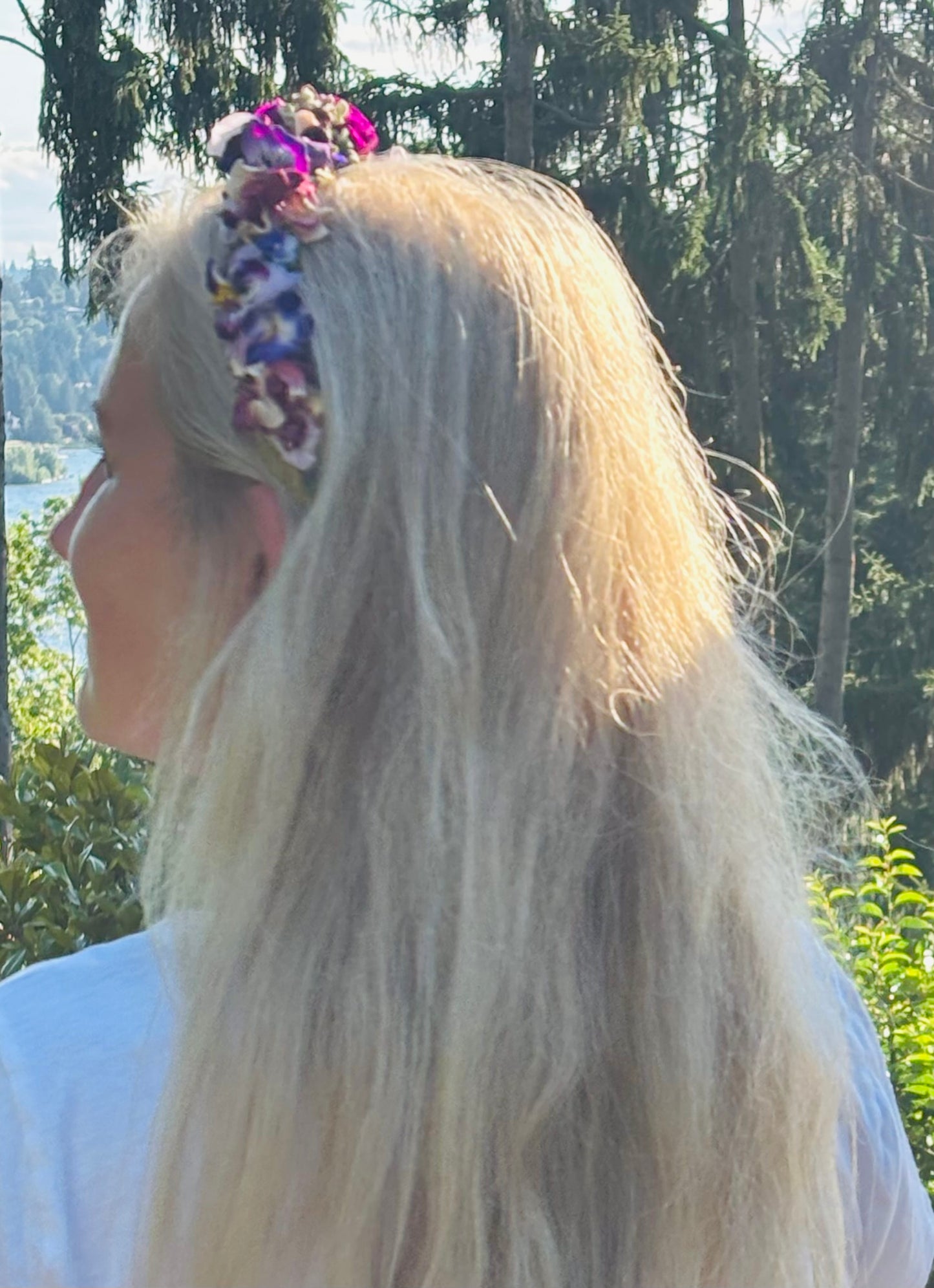 Karin's Garden "Violettes de Toulouse" 1" Comfort Fit Non Slip Headband. Limited Edition Only one available. Handmade in the USA.