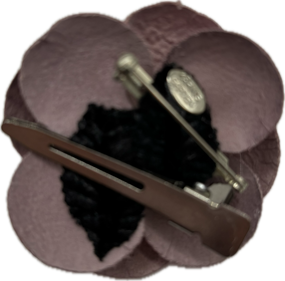 Susie Pink Metallic Leather Camellia Clip, 2"