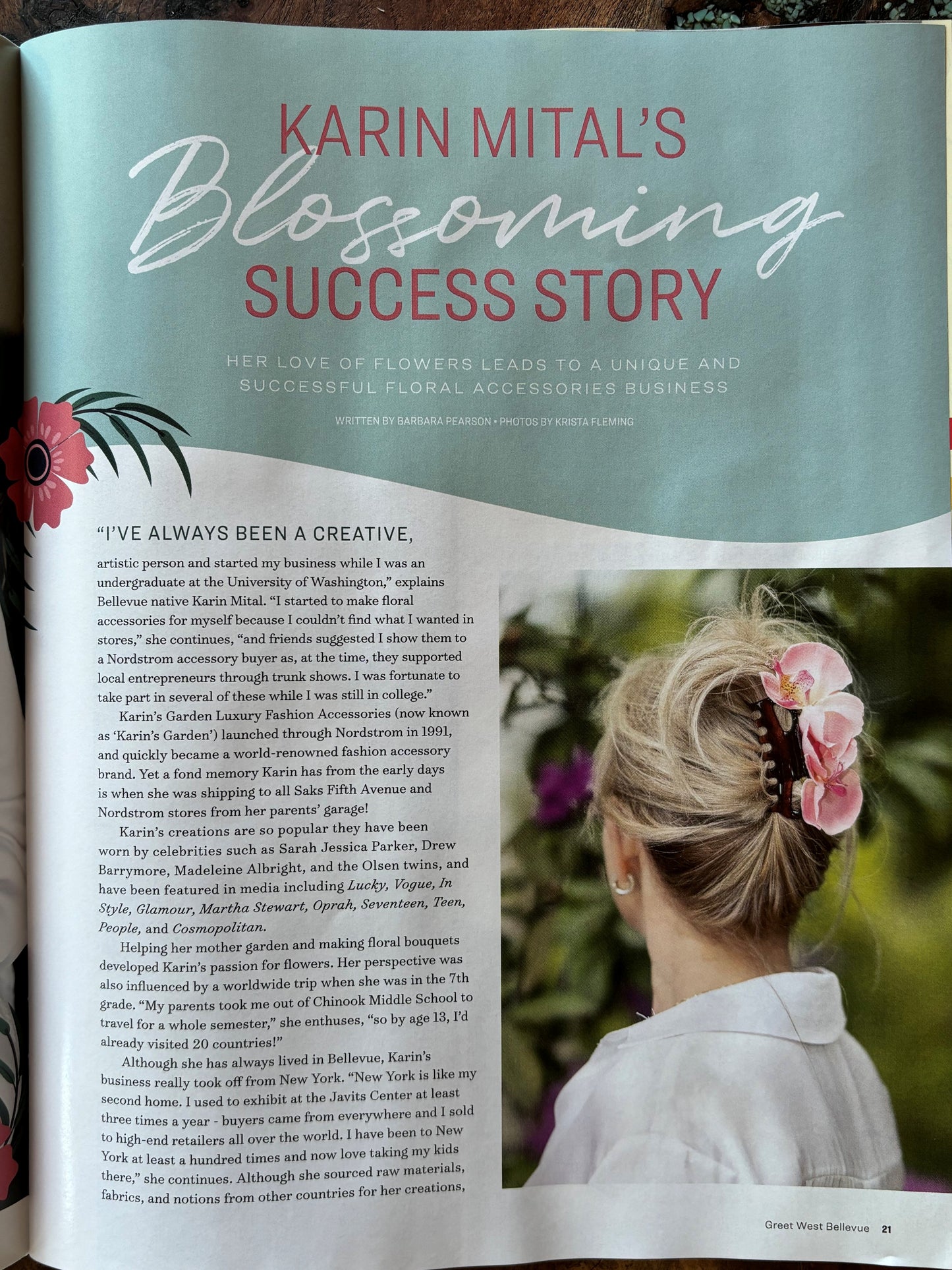 Karin's Garden "Stella" Lime Orchid French Jaw Clip 4" Hair Accessory Tropical Orchids Handmade in the USA