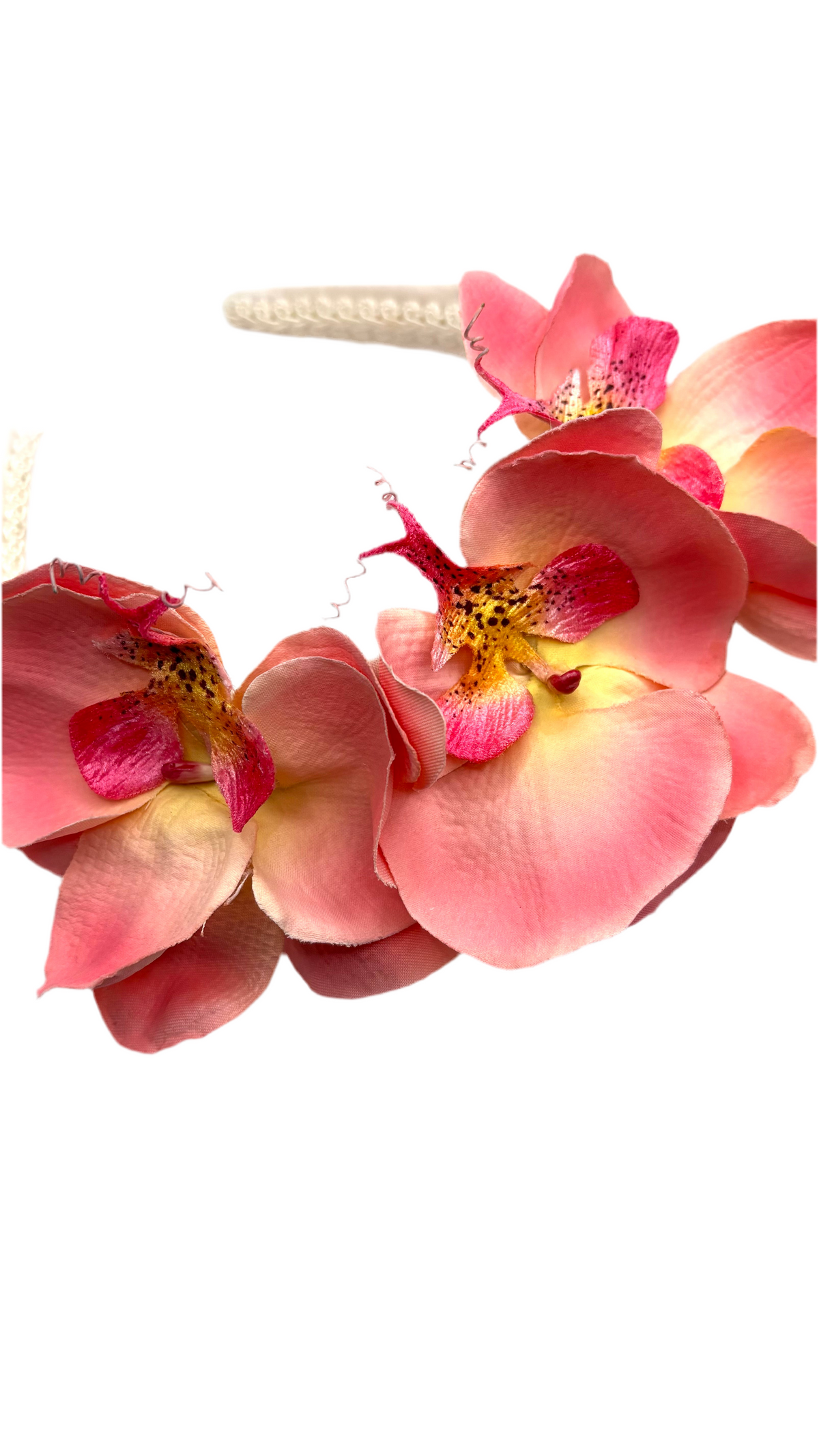 Stella Pink Orchids Headband, 1" Comfort Fit – Handmade