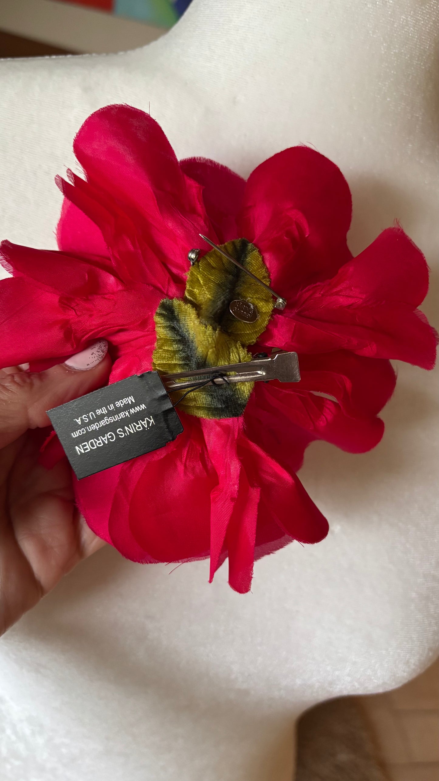 Dani Purple Silk Poppy Pin & Clip, 4.5"