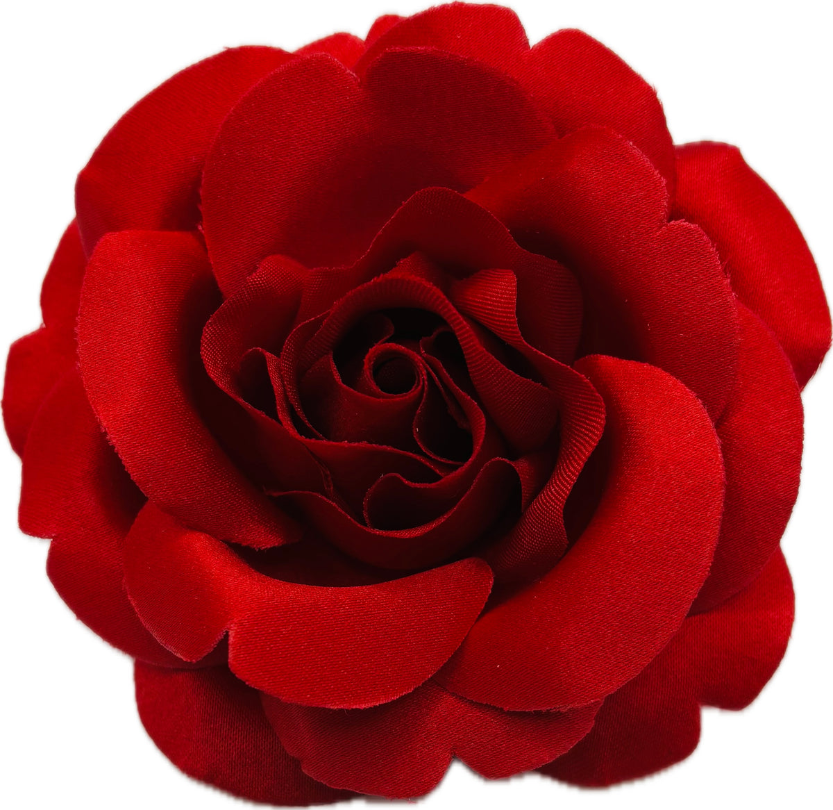 Beth Red Silk Rose Pin Brooch & Clip, 3.5" – Handmade