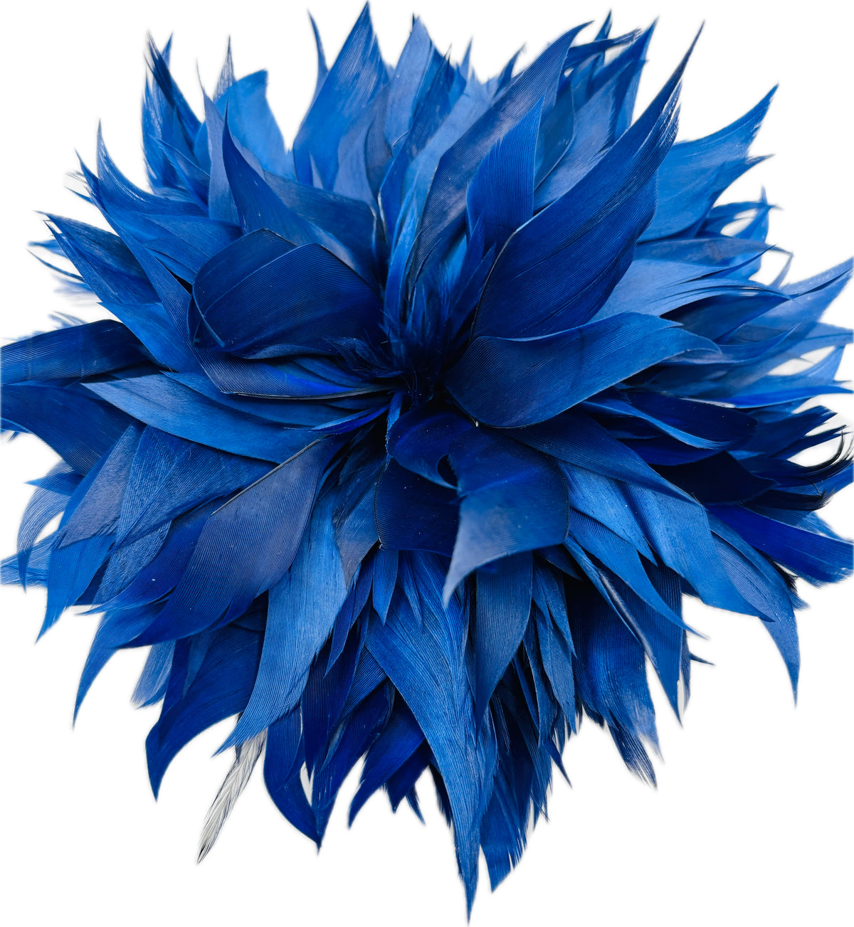 Josephine Blue Feather Brooch & Clip, 5"