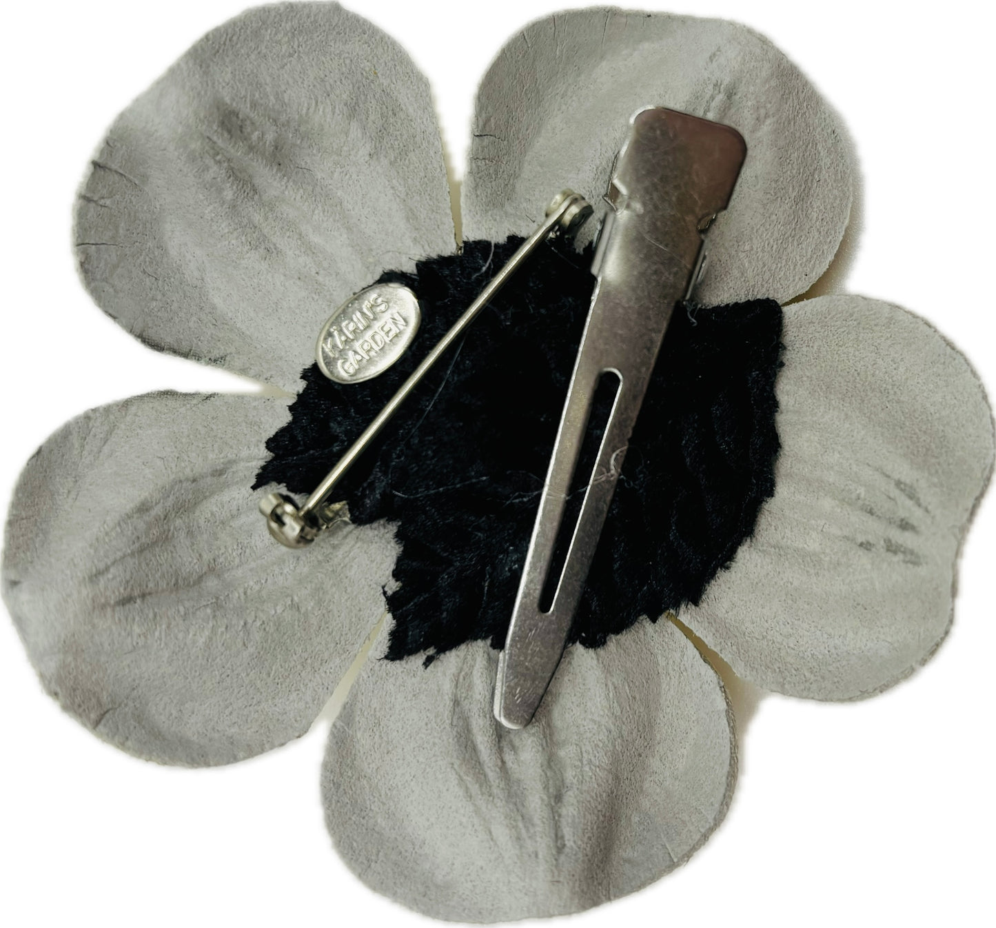 Danica Gold Leather Crystal Daisy Pin & Clip, 2.5"