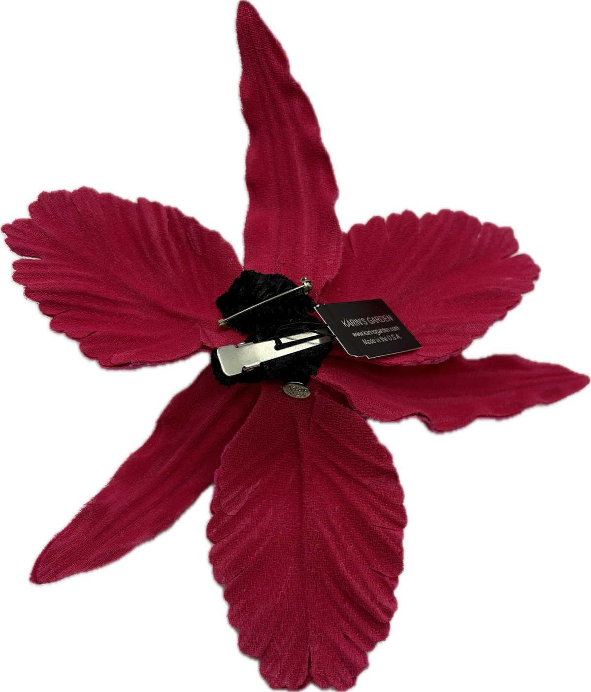 Diva Pink Velveteen Orchid Pin & Clip, 7"
