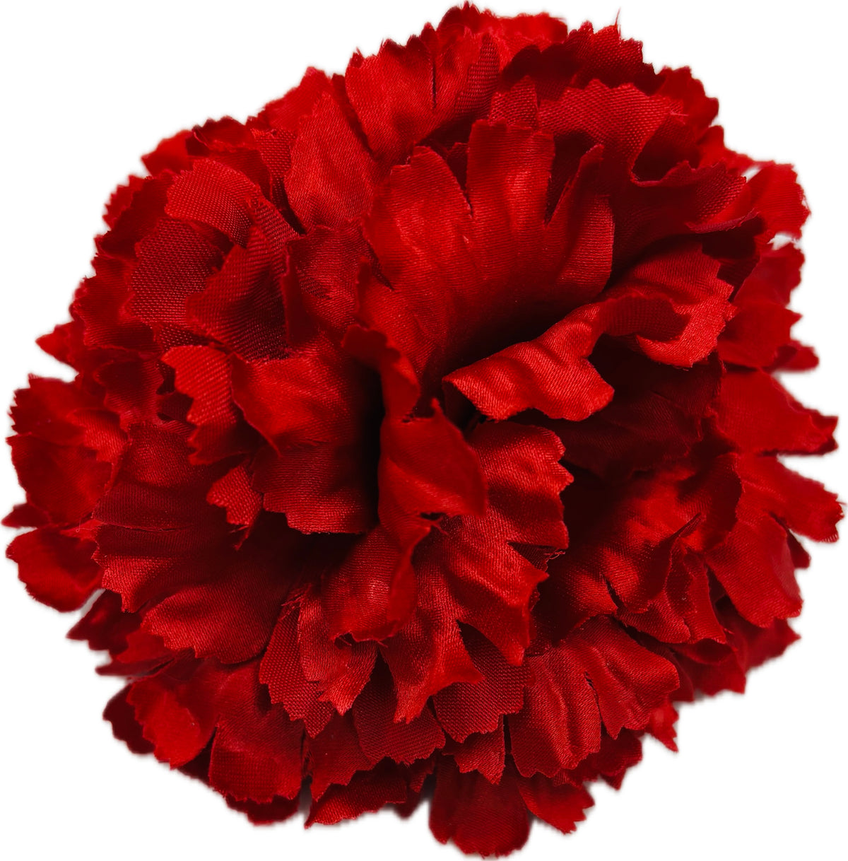 Bridgette Red Silk Satin Carnation Brooch & Clip, 3"