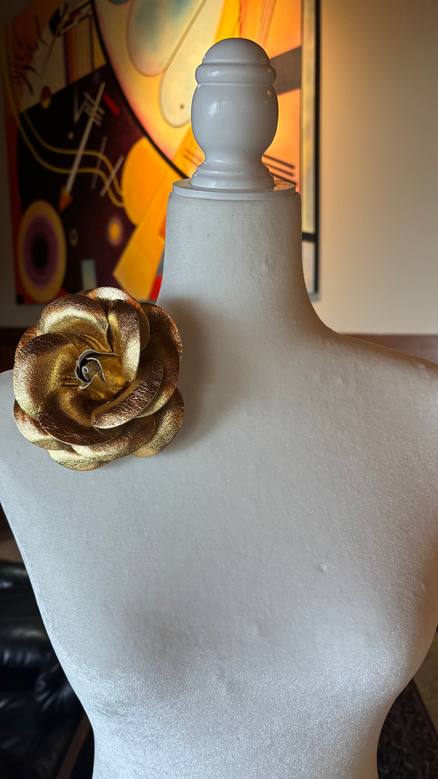 Karin's Garden 5" “Kirsten” Black Patent Leather Rose Pin & Clip Handmade in the USA With Love