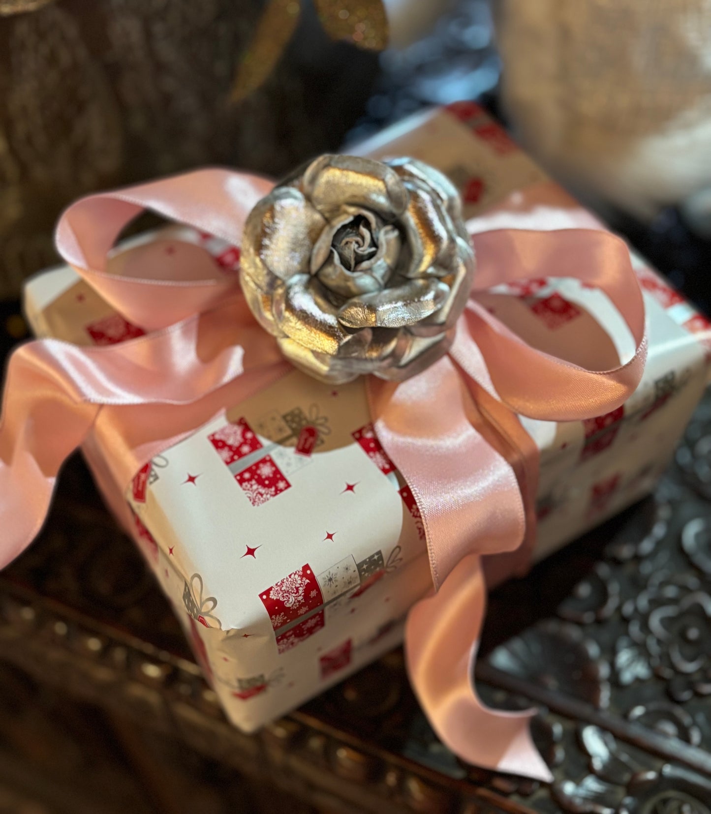 Karin's Garden 3" Collette Pink Metallic Leather Pin and Clip. Made in the USA with Love xo