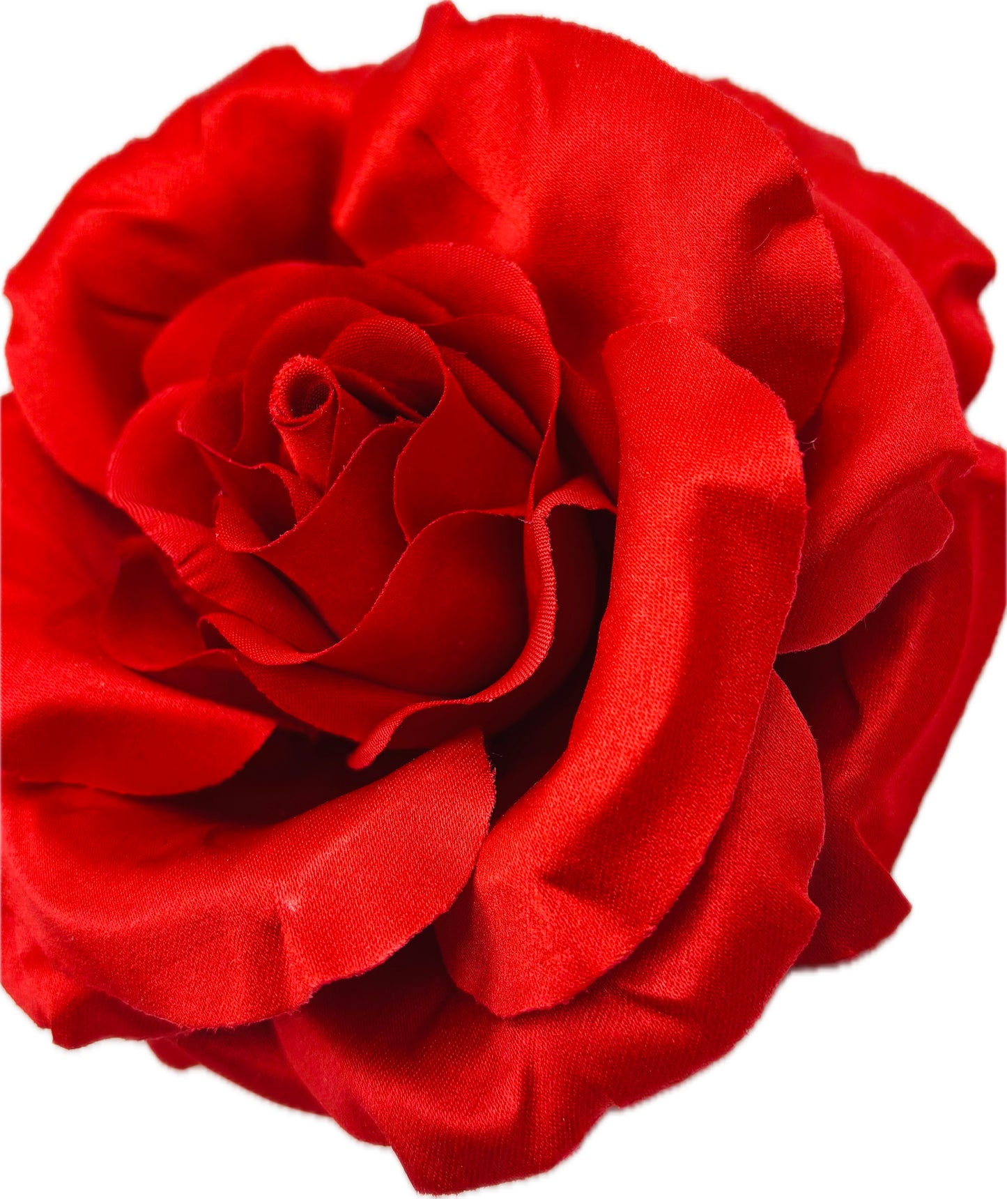 Seraphina Red Silk Satin Rose Pin & Clip, 5"