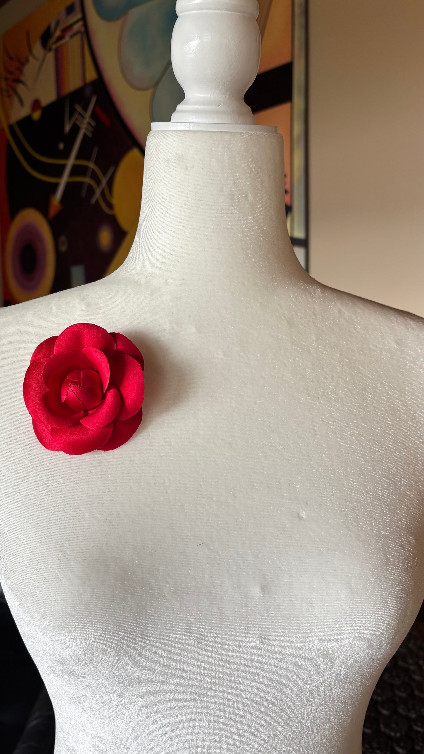 Karin's Garden 3" Classic Silk Satin Camellia Flower Pin and Clip. Made in the USA